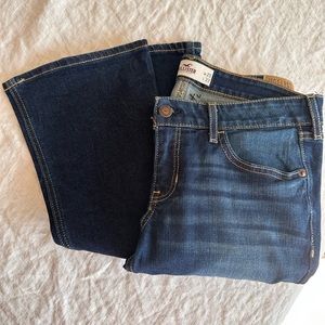 Hollister low rise boot cut jeans Size 9 Dark wash denim 98% cotton